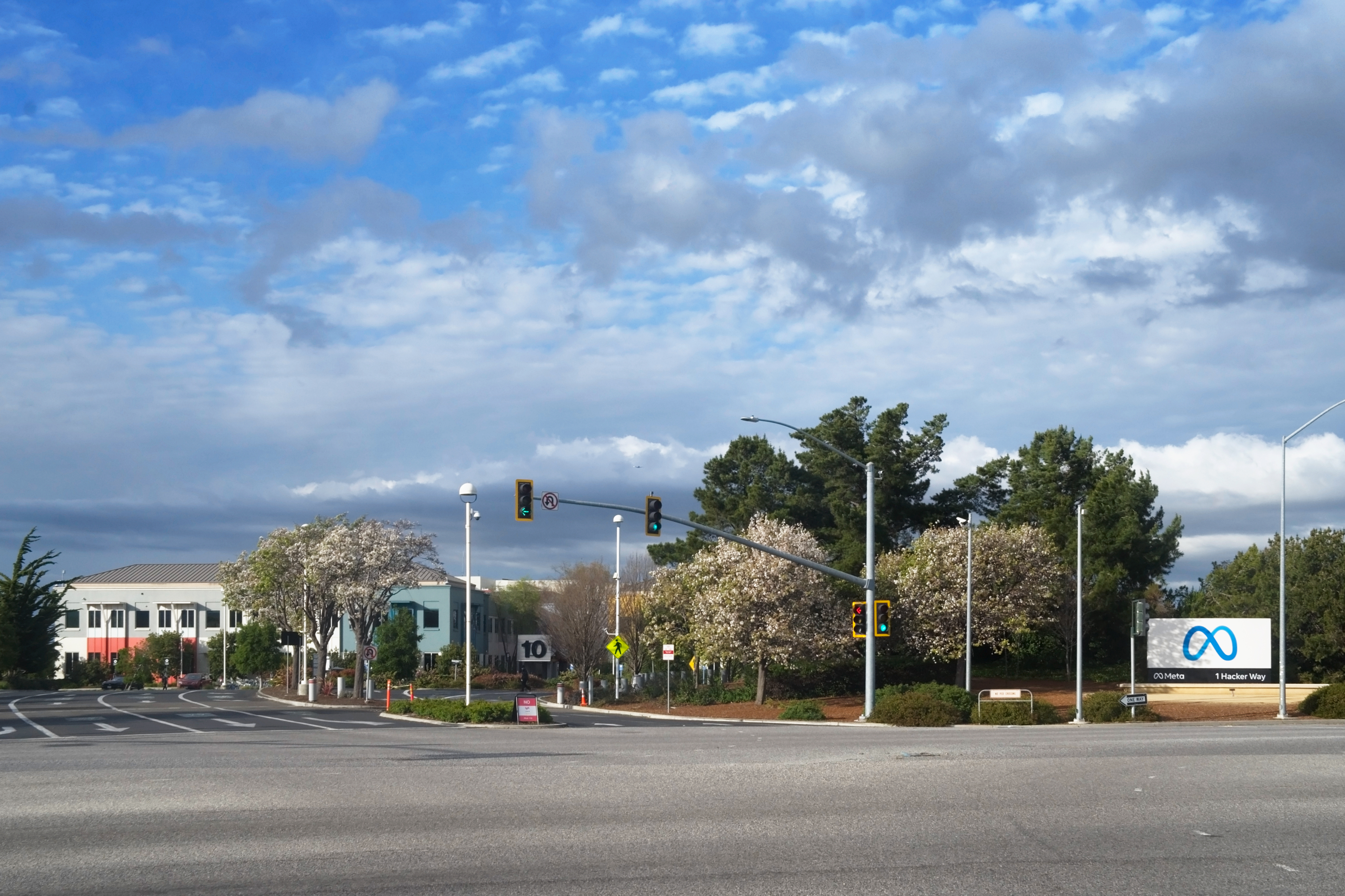 Meta Platforms headquarters in Menlo Park, California — defendant in the Elsevier v. Meta AI copyright lawsuit