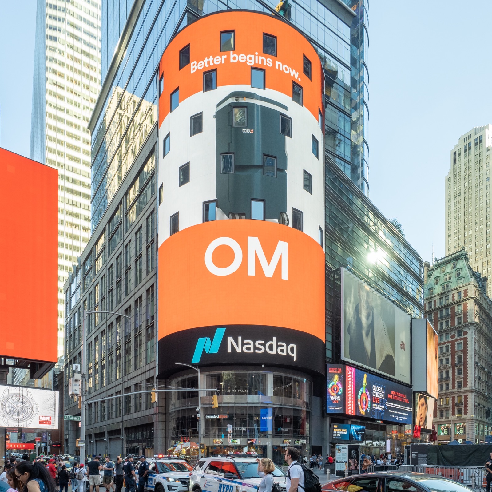 Nasdaq MarketSite tower and display in Times Square, New York — the exchange where Anthropic has filed to list
