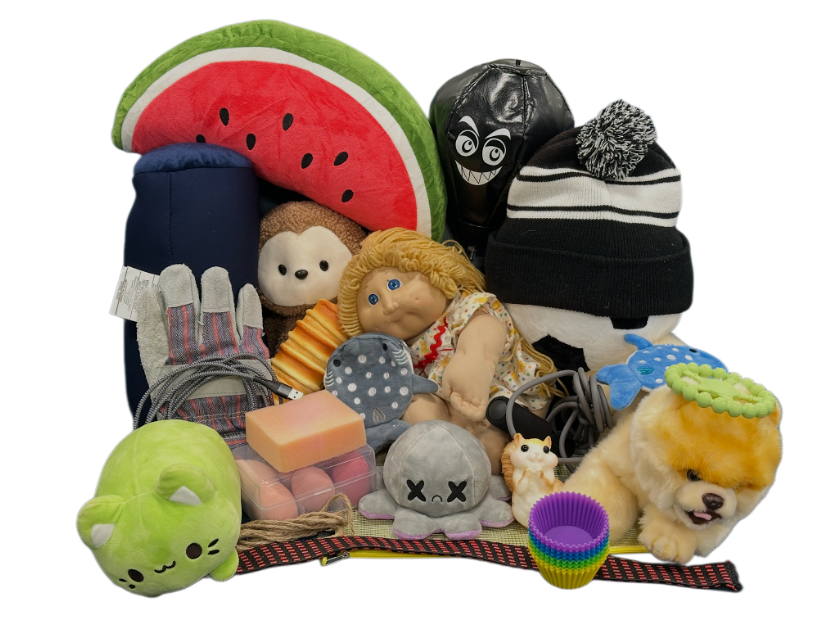 A sample of everyday deformable objects used for Deform360 data collection — towels, rope, gloves, plush toys, sponges