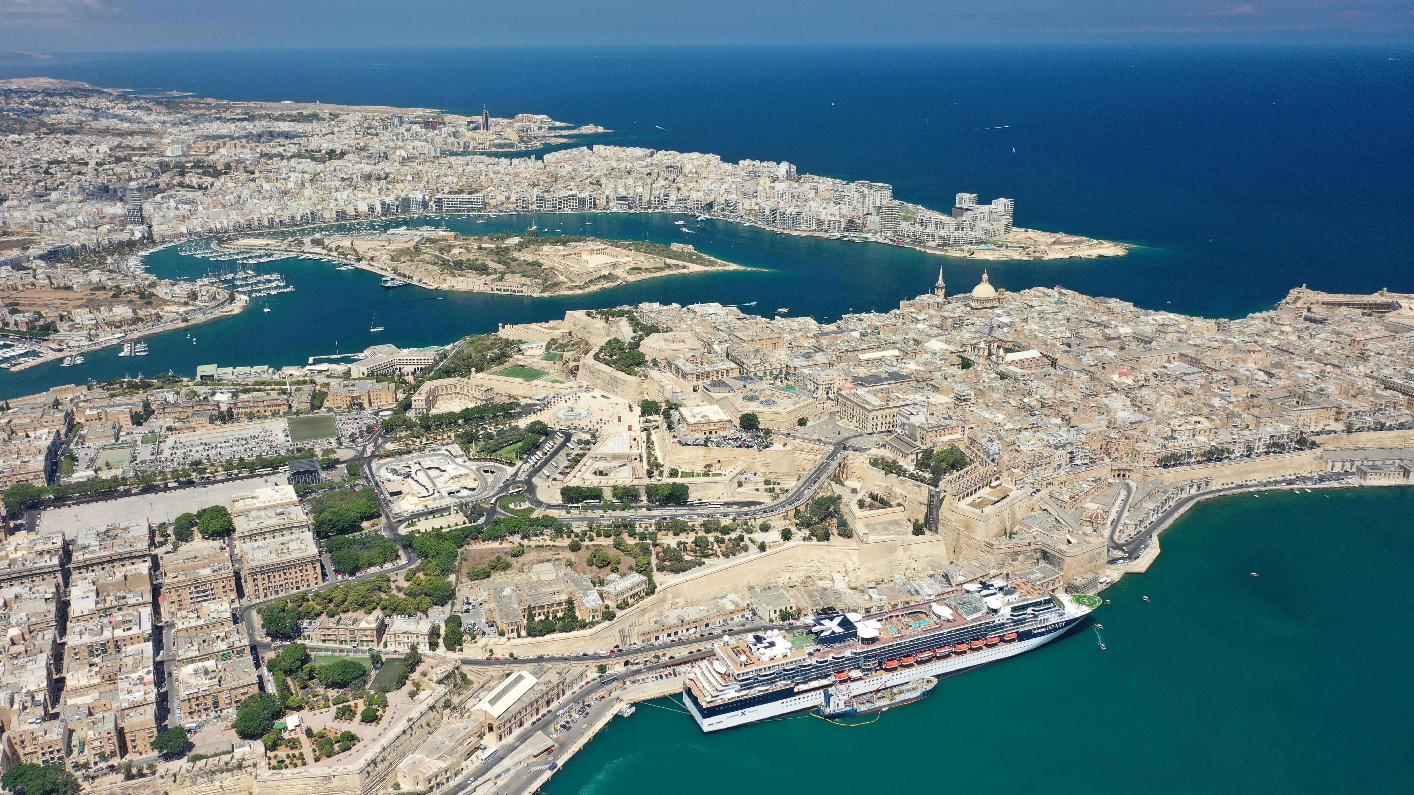 Aerial view of Valletta, Malta — the EU member state with the smallest official language by web data share