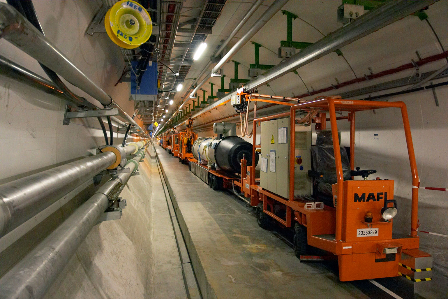 Inside the tunnel of CERN's Large Hadron Collider — the single-site facility behind the 'CERN for AI' metaphor