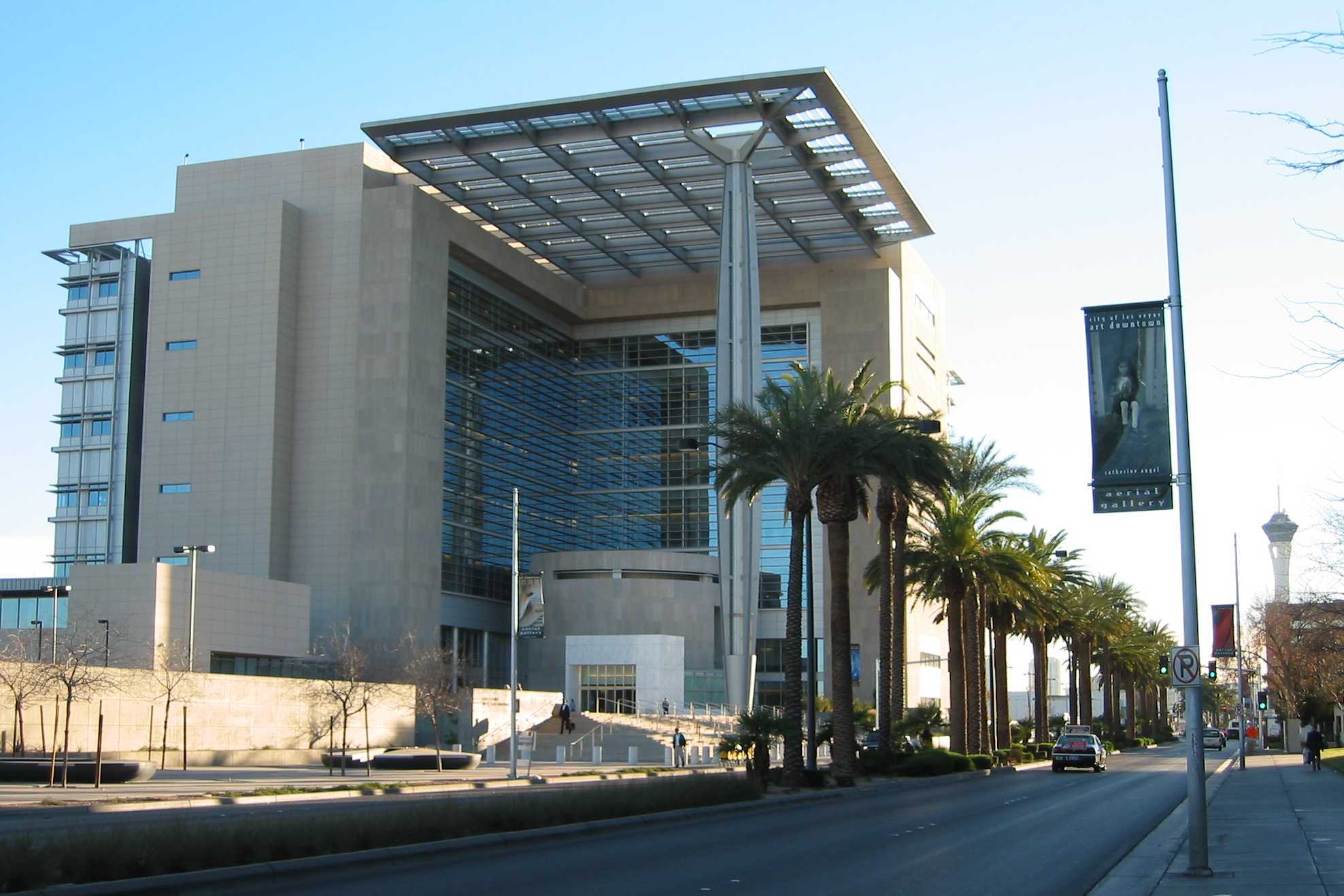 The Lloyd D. George Federal Courthouse in Las Vegas, home of the federal district court that heard the Villanueva ChatGPT-log dispute