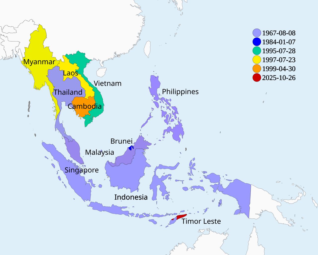 Map of ASEAN member states — Malaysia, Vietnam, Singapore and other Southeast Asian countries each pursuing different AI regulatory approaches