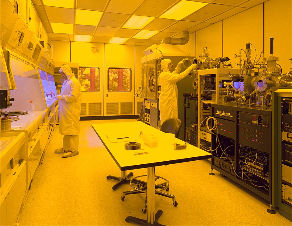 Semiconductor cleanroom — manufacturing process data generated inside a wafer fab never reaches the internet and cannot be scraped for AI training