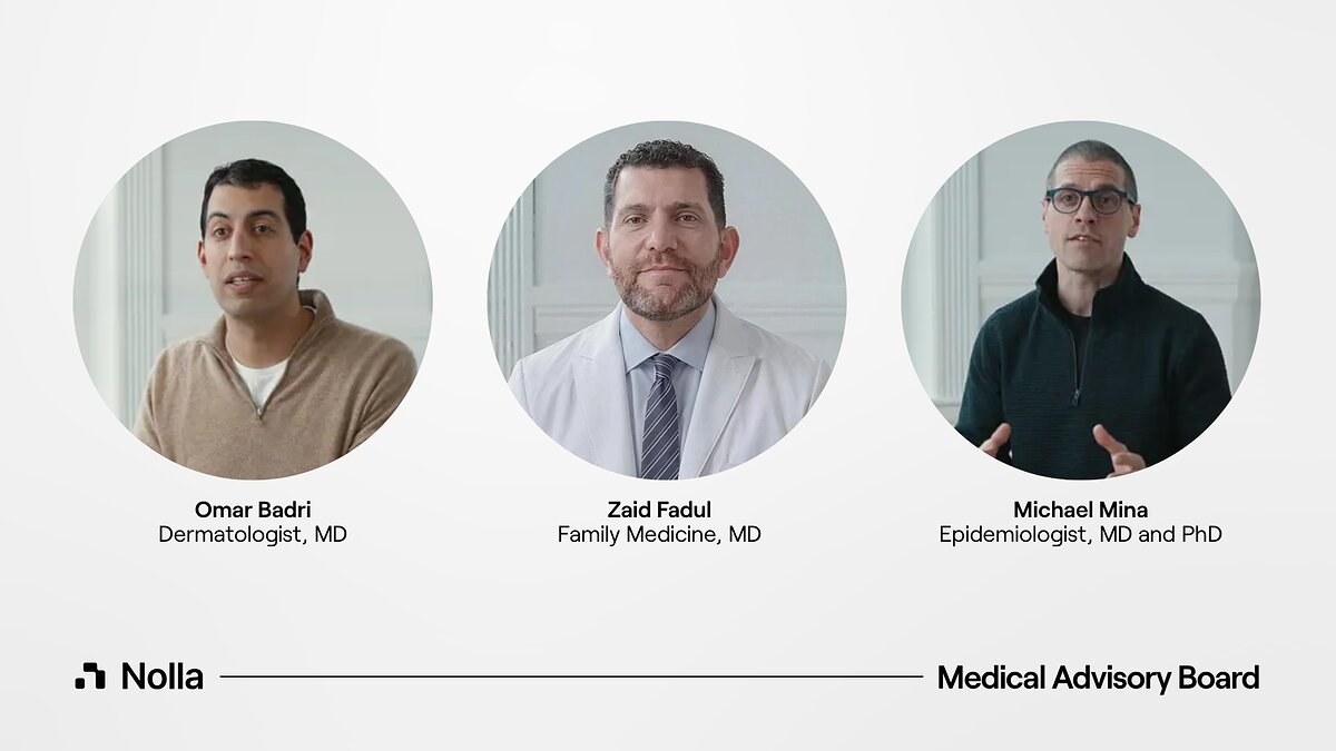 Nolla Health Medical Advisory Board members Omar Badri, Zaid Fadul and Michael Mina