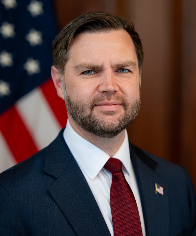 Official portrait of Vice President JD Vance, who made the case for industry self-oversight over regulation