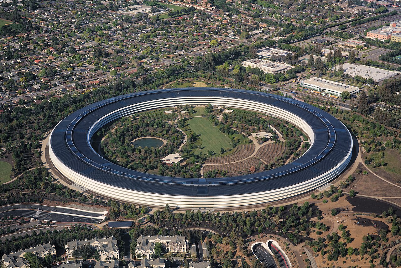 Aerial view of Apple Park, the stage where WWDC 2026 was announced