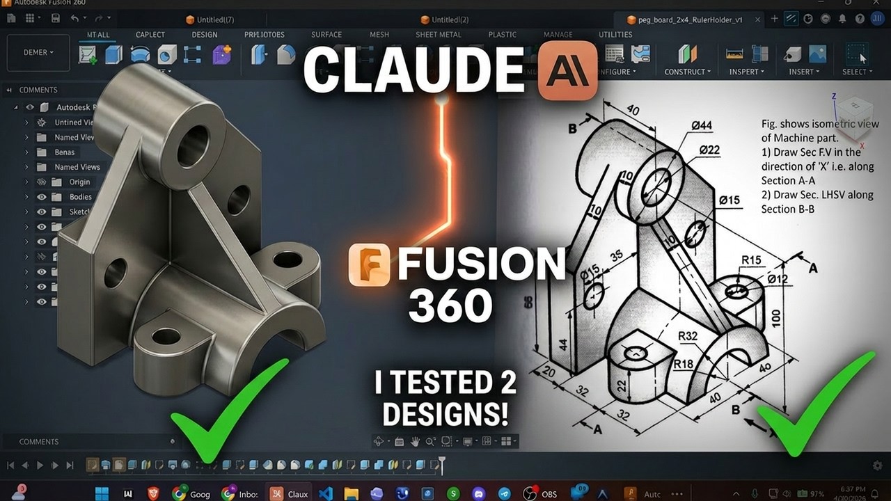 Autodesk Fusion+Claude: 대화형 3D CAD 기계 부품 설계