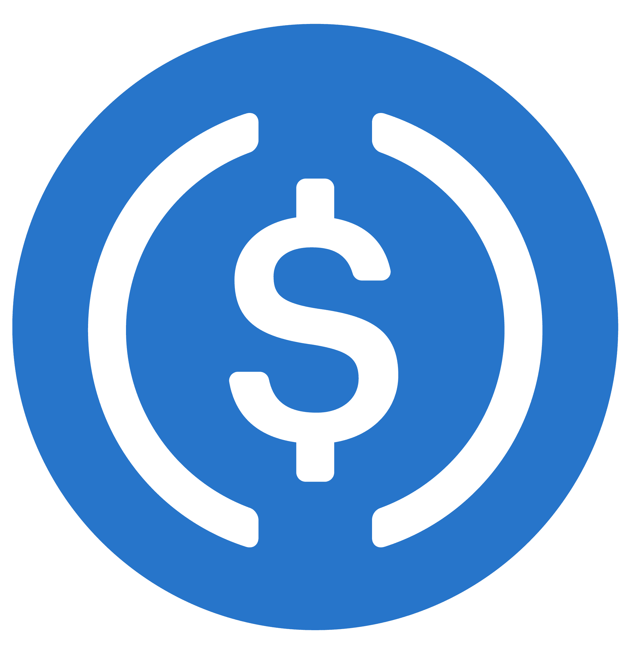 USD Coin(USDC) 로고 — 온체인으로 결제를 정산하는 스테이블코인, 프로토콜 진영의 대표 결제 수단